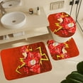 thumbnail image 6 of The Flash 4 Pcs Shower Curtain Sets with 12 Hooks Non-Slip Rugs U-Shaped Bath Mat, Toilet Cover, Bathroom Sets with Shower Curtain And Rugs And Accessories, 6 of 8
