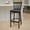 Black Vinyl Seat/Black Metal Frame, variant on Emma + Oliver Black Metal Vertical Back Barstool, Cherry Wood Seat