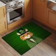 thumbnail image 3 of St. Patrick's Day Bathroom Rug Washable 2x3 Entryway Rug Non Slip Cute Kitten Cats Shamrock Leaf Wood Green Front Door Mat Low Pile Indoor Doormat Throw Floor Carpet for Kitchen Bedroom Entrance, 3 of 8