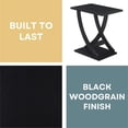 thumbnail image 4 of Pemberly Row Criss-Cross Chairside End Table in Black Wood Finish, 4 of 8