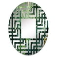 thumbnail image 2 of Designart "Thick Jungle of Palm Trees in Jade Hues II" Palms & Palm Trees Maze Round Wall Mirror - Floral Oval Printed Decorative Mirror - Multiple Color Options, 2 of 5