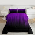 thumbnail image 2 of jejeloiu Modern Geometric Stripes Twin Comforter Sets,Neon Purple Black Bedding Set For Girls Kids Reversible 2pcs, 2 of 8