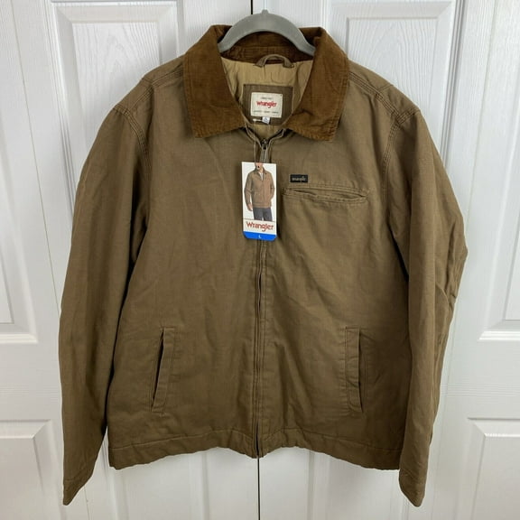 Wrangler Man's Canavas Work Jacket, Brown Size L