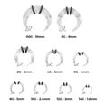 thumbnail image 4 of Luxe Modz Clear Acrylic Pincher Tapers C Shape Buffalo Horn Horseshoes Stretchers Expander Septum Piercing Body Jewelry with O Rings - Sold Individually, 4 of 7