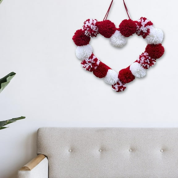 balikha Valentine's Day Wreath Colorful Event Props for Outdoor Walls Birthday Party Red and White