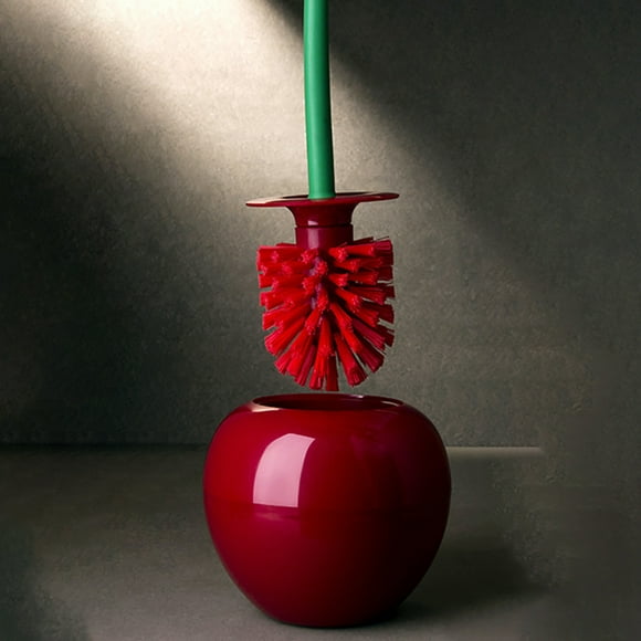 Toilet brush Catalpa flower Toilet brush Wine Red Cherry shape Toilet brush holder set plastic