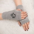thumbnail image 2 of Penkiiy Arm Warmers Fingerless Gloves For Women Women Girl Knitted Arm Fingerless Keep Warm Winter Gloves Soft Warm Mitten Gray Gloves, 2 of 2