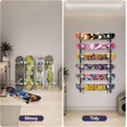 thumbnail image 4 of Snowboard Rack-6-Tier Skateboard Wall Mount & Skateboard Rack –Snowboard Wall Mount – Space-Saving Multi-Functional Storage Solution-Black, 4 of 6
