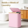 thumbnail image 3 of Pink Laundry Hamper With Lid, 160L Large Capacity With Removable Bags And Washable Bags, 5 Labels For Clothes Sorting, Laundry Basket For Bedroom, Laundry Room, Small Apartment Laundry Sorter, 3 of 6