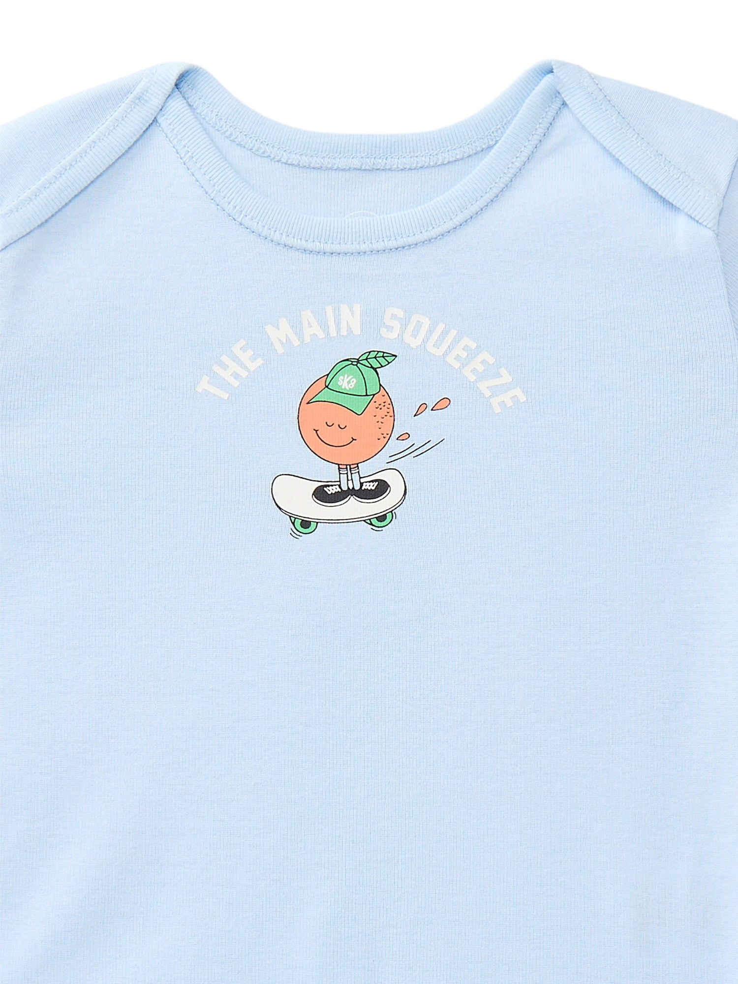 Wonder Nation Baby Boys Bodysuit with Short Sleeves, 3-Pack, Sizes 0-24M