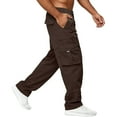 thumbnail image 2 of Dresfit Men's Cargo Sweatpants 2026 Big and Tall Baggy Pants Strech Solid Color Athletic Trousers with Multipockets Summer Flex Lightweight Running Joggers Coffee XL, 2 of 4