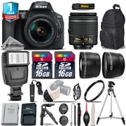 Nikon D5600 DSLR Camera + 18-55mm VR - 3 Lens Kit + Extra Battery + International Version