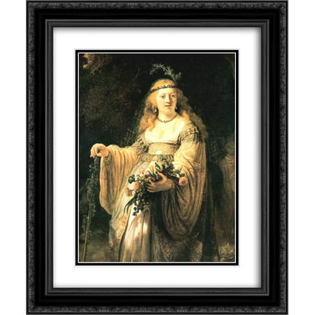 - Rembrandt 2x Matted 20x24 Black Ornate Framed Art Print 'Saskia van Uylenburgh in Arcadian Costume'