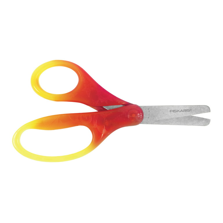 Fiskars Kids Scissors, Blunt-Tip, 5, 3 Pack, Blue, Red, Red and Yellow  Lightening