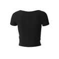 thumbnail image 4 of MixMatchy Women's Second Skin Square Neck Short Sleeve Slim Crop Top Tee, 4 of 7