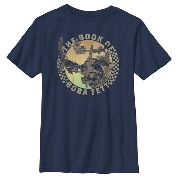 Boy's Star Wars: The Book of Boba Fett Tusken Raiders on Speeders  Graphic Tee Navy Blue X Large