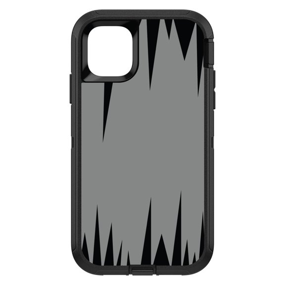 DistinctInk Custom SKIN / DECAL compatible with OtterBox Defender for iPhone 11 Pro (5.8" Screen) - Grey Black Spikes