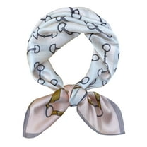 Wrapables Satin Neckerchief Square Scarf 26.5 x 26.5 Inches, Stirrups Pink