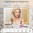 thumbnail image 4 of FANRAL Curved Wood Vanity with LED Frame Mirror,Built-in Power Outlet & 8 Drawers,Open Shelves Dressing Table with Large Storage for Bedroom,White Vanity, 4 of 9