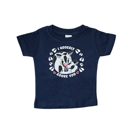 

Inktastic Cows I Udderly Adore You Gift Baby Boy or Baby Girl T-Shirt
