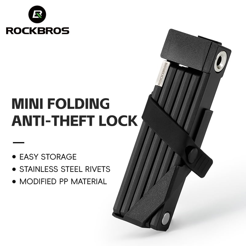 ROCKBROS Mini Folding Bike Lock Guard Secure Key Locks Easy and Portable Use