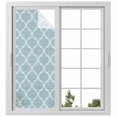 thumbnail image 2 of Blue Moroccan Window Privacy Film, Retro Country Geometric Quatrefoil Plaid Static Cling UV Sun Blocking Tint Film Heat Control Windows Films for Bedroom Bathroom, Window Stickers 23.6"x59", 2 of 8