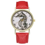 Tersalle Cartoon Crab PU Leather Strap Watch Fashion Simple Quartz Wristwatch T165-A (Yellow)