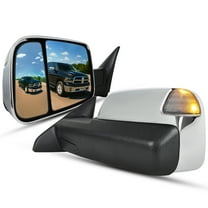 Spec-D Tuning Power Fold Heated Towing Side Mirrors w/ LED Signal Puddle Temp Sensor Compatible with 2013-2018 Dodge Ram 1500 2500 3500 /2019-2024 Dodge Ram 1500 Classic Left   Right Pair