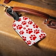 thumbnail image 3 of Luggage Tag Red Paw Full Back Privacy Name ID Card Suitcase Labels Leather Travel Tags 2 Pack Decoration, 3 of 6
