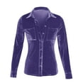 thumbnail image 2 of KUKOOSONG Womens Button Down Shirts Winter Velvet Long Sleeve Casual Pocket Tops Shirts, 2 of 4