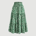 thumbnail image 2 of Women's Floral Tiered Ruffle Maxi Skirts Boho A Line Flared High Waist Vintage Flowy Long Skirt with Drawstring, 2 of 5