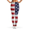 thumbnail image 2 of Grunge Usa Flag Print Leggings, American Flag Sexy Yoga Leggings For Women. Gifts For Us Independence Day, 4Th Of July., 2 of 5