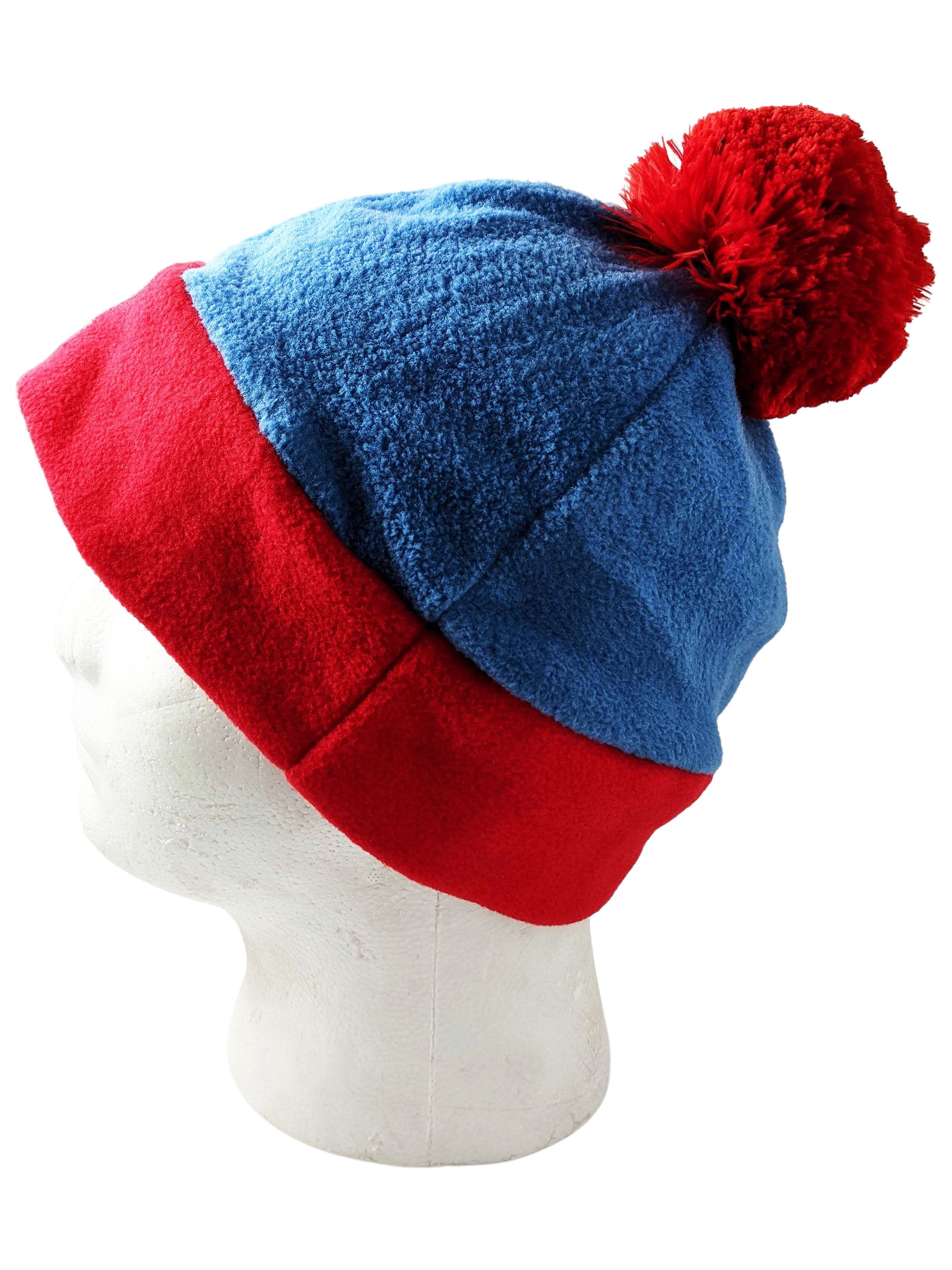 Stan Marsh Costume Hat South Park Blue Red Fleece Ski Cap TV Show Gift Cosplay