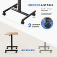 thumbnail image 3 of EDX Mobile Small Laptop Stading Desk, Portable Rolling Laptop Desk with Lockable Wheels and Adjustable Height, Rust, 3 of 8