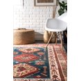 thumbnail image 3 of nuLOOM KHTR02A-2808 Qiana Emblem Fringe Blue 2' 8" x 8' Runner, 3 of 4