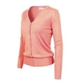 thumbnail image 3 of Made by Olivia Women's Classic Button Down Long Sleeve V-Neck Soft Knit Sweater Cardigan, 3 of 7