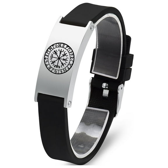 Men's Adjustable Leather Bracelet Urn Locket with Compass Print Funeral Bracelet for Cremation Ashes Jewelry