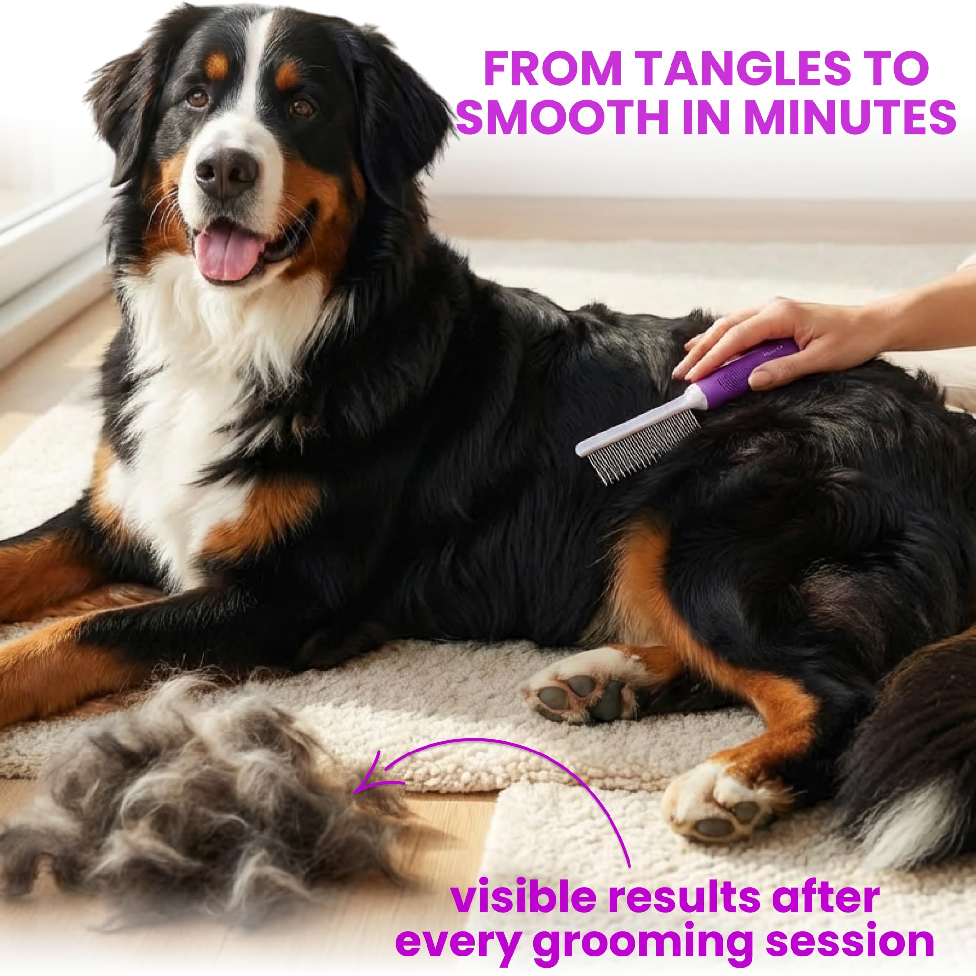 Poodlie 2-in-1 Stainless Steel Detangler Comb for Cats and Dogs photo 7