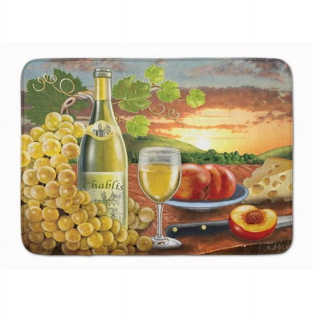 Carolines Treasures PRS4028RUG 19 x 27 in. Chablis, Peach, Wine & Cheese Machine Washable Memory Foam Mat