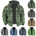 thumbnail image 2 of Aihuaihua Mens Winter Coat Vintage Hooded Sweatshirt Full Zip Long Sleeve Hoodie Jacket Casual Athletic Workout Gym Tops with Pockets, 2 of 3