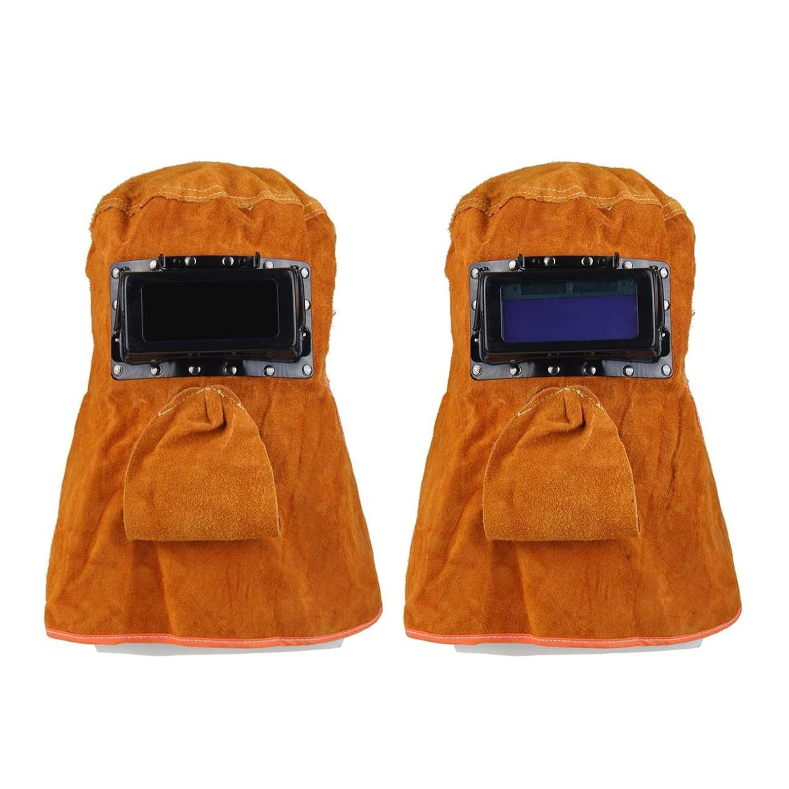 Yellow Head-Mounted Leather Hood Grinding Solar Auto Darkening Filter Lens Welder Leather Hood Welding Breathable Helmet Mask ,Great Choice