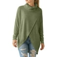 thumbnail image 2 of ClodeEU Women's Cowl Neck Long Sleeve Sweatshirts ,Fall Fashion Lightweight Pullovers Green,Womens Plus XXL, 2 of 6