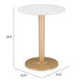 thumbnail image 6 of Alto Bistro Table White & Gold Dining Table, Modern Style, Painted MDF round shape tabletop, Steel, Indoor Dining, 6 of 11