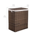 thumbnail image 3 of Seville Classics Handwoven Lidded Removable Washable Canvas Liner Portable Laundry Hamper Bin, Mocha Brown, 3 of 11
