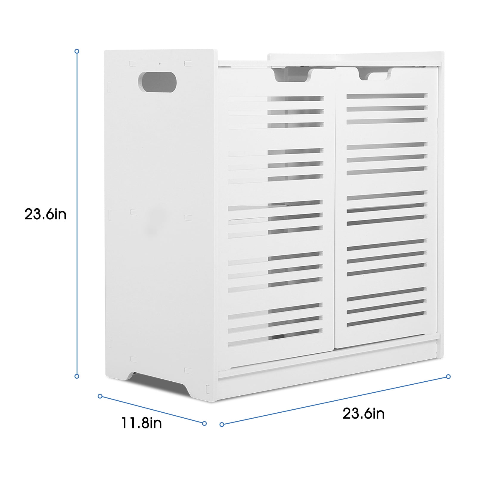 Freestanding Bathroom Vanity Under Sink Pedestal, Basin Sink Storage Cabinet with Double-sided Floor Storage Shelf(Not Include Basin Sink), White