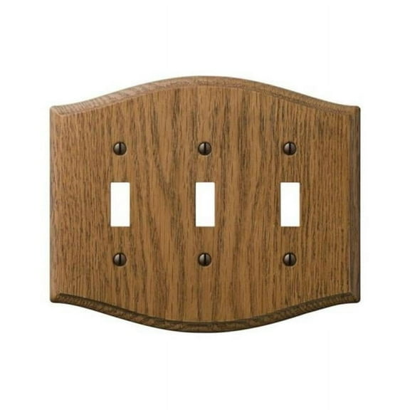 701TTT Country Wood 3 Toggle Wall Plate  Oak