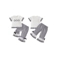 thumbnail image 2 of BemeyourBBs Toddler Baby Girls Halloween Thanksgiving Outfits Infant Baby Girl Summer Fall Clothes Cute Pumpkin Embroidery Ruffled Short Sleeve T Shirt Tops and Flared Pants Set, 2 of 9