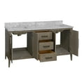thumbnail image 3 of Parisian 72" Bathroom Vanity with Gray Oak Cabinet and Carrara Marble Top, 3 of 7
