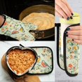 thumbnail image 5 of Yayeee Oven Mitts and Pot Holder Set of 4 Heat Resistant Kitchen Gloves Baking Hot Pad, Green Floral Pattern, 5 of 5