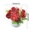 thumbnail image 3 of Ramo de Flores Artificiales Decorativas | Arreglo Floral Seco de Poliéster Rojo, Naranja, Rosa y Blanco con Tallo Flexible | Decoración de Mesa para Interiores, Hogar y Oficina con Base Estable y Pes, 3 of 6
